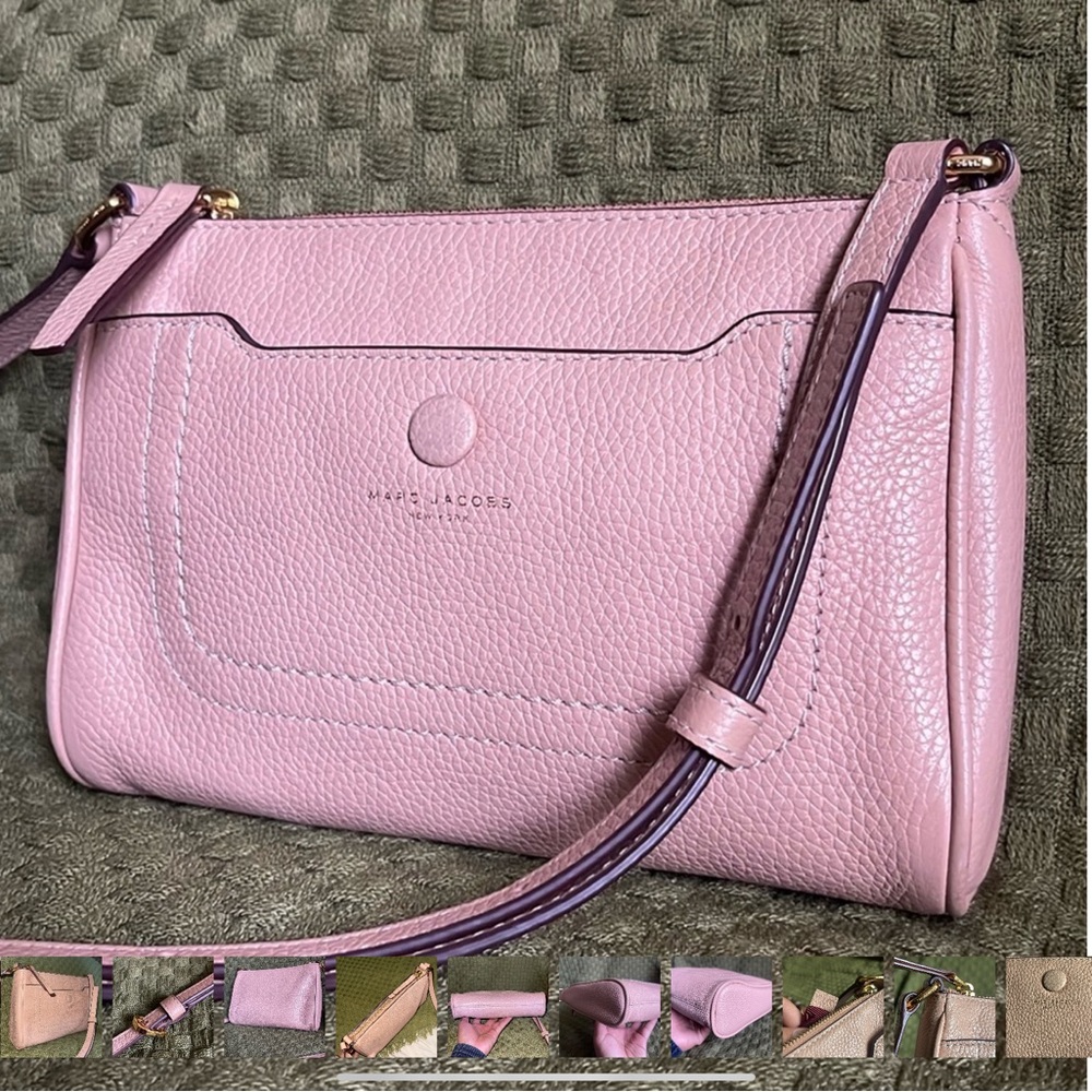 Marc Jacobs Orange Crossbody Bag with Textured Leather